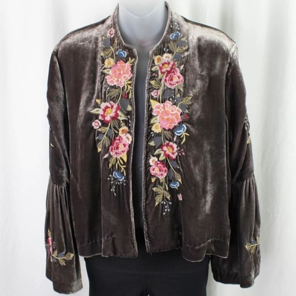 Johnny Was Britton heavily embroidered velvet jacket NWT RARE (oversized) - Picture 14 of 16